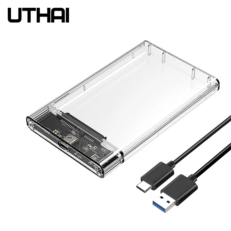 Утхай T09 USB3.0/Тип C 2 5 ''жесткий диск корпус прозрачный мобильный жесткий коробка