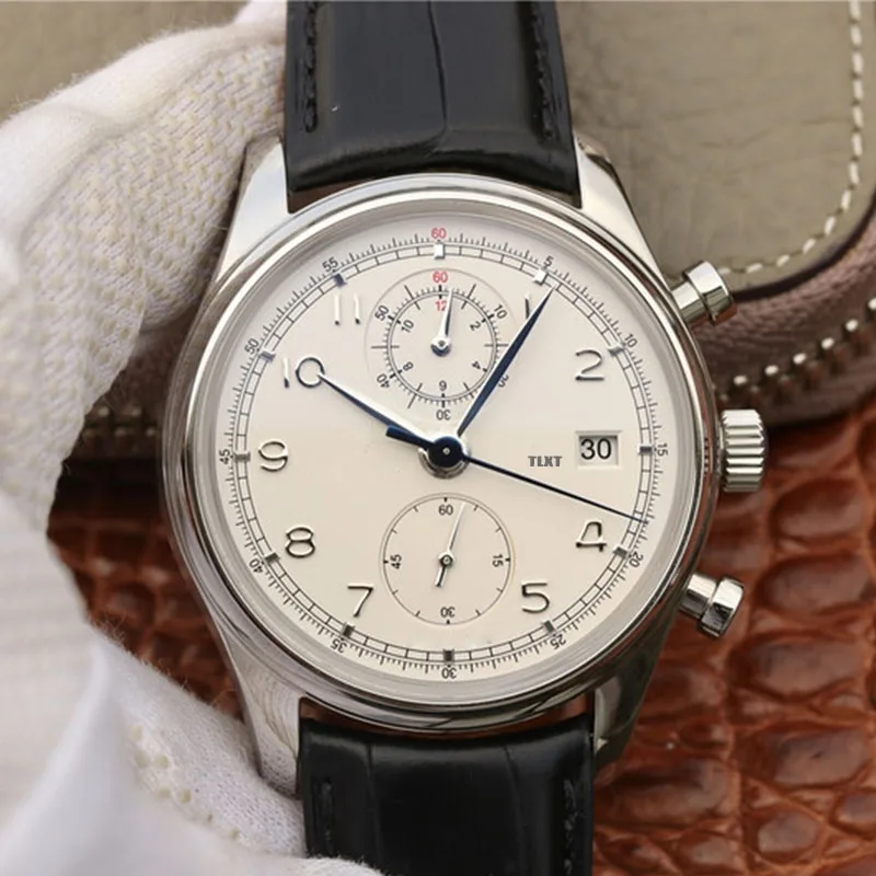 

Men's Watch Automatic Mechanical Multifunctional Chronograph Watch TLXT IW390403 42mm Leather Strap 1:1 Luxury Replica Watch