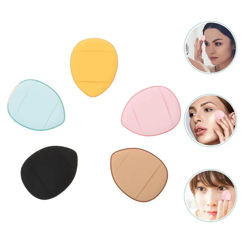 

1 Set 5Pcs Finger Size Mini Makeup Puffs Practical Loose Powder Cosmetic Puffs