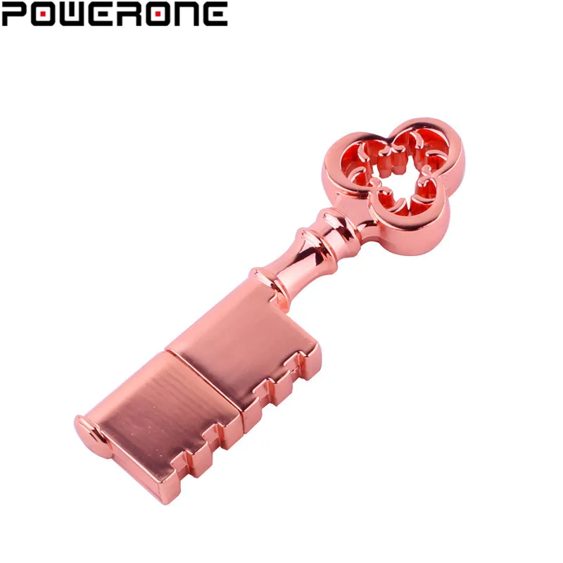 POWERONE, флеш-накопитель, металлический, чистый, медный, сердце, ключ, подарок, USB флеш-накопитель, мини USB флешка, ключ, Подлинная, 4 ГБ, 8 г, 16 ГБ, 32 ГБ, 64 ГБ, флешка