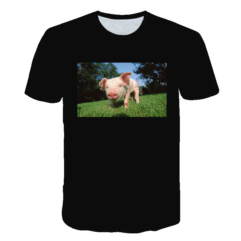 

Summer men's wear 2021 new trend short-sleeved animal O-neck pants 3d printing children's clothing street fashion top