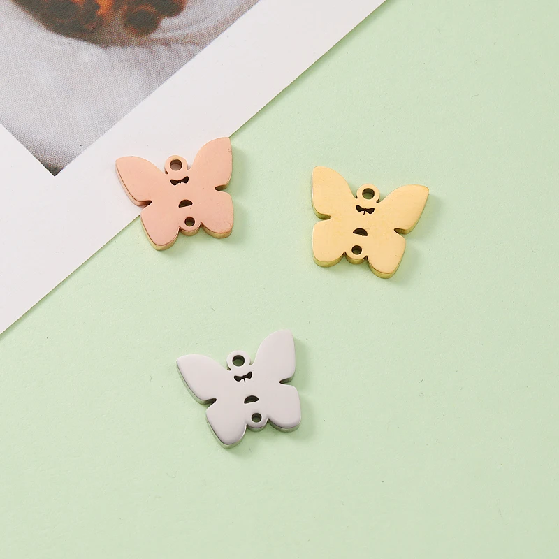 

Fnixtar 20Pcs 14*12mm Mirror Polish Stainless Steel Hollow Butterfly Connector Charms For DIY Making Necklaces Braid Bracelets