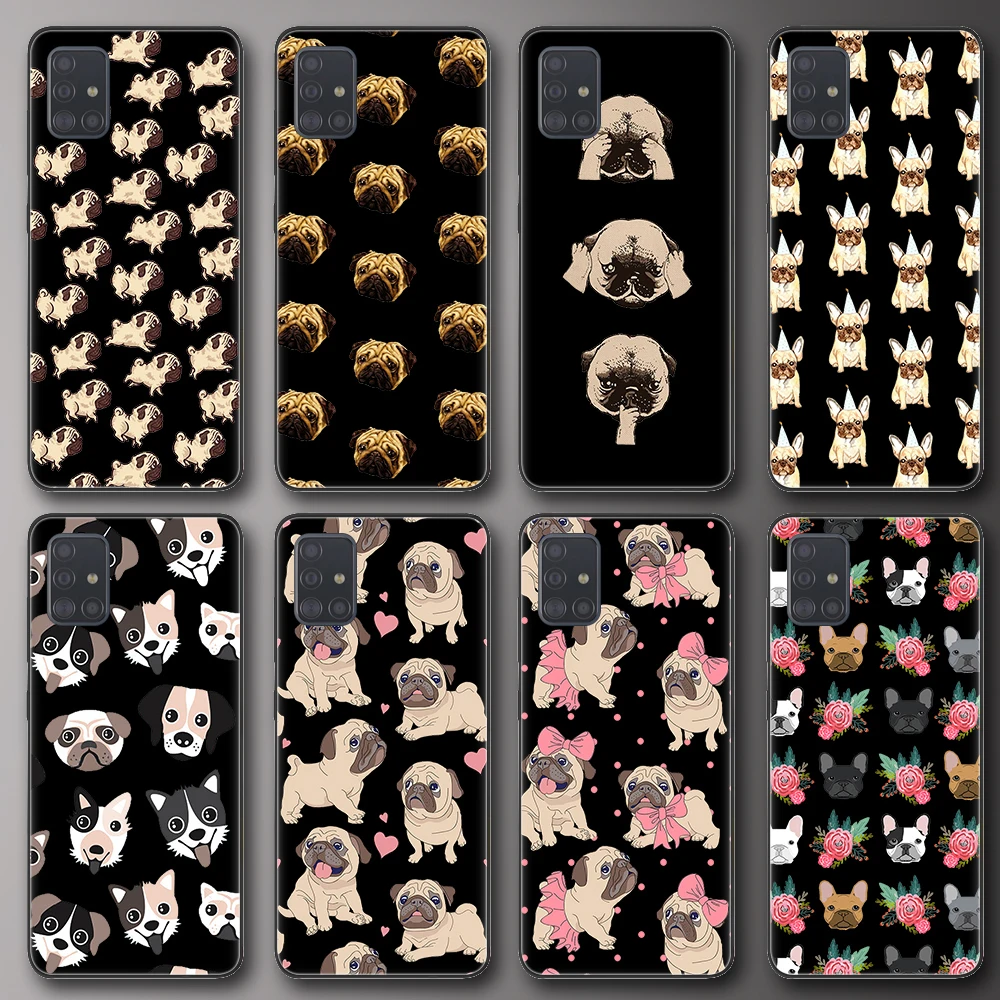 

Cartoon Pug Dog For Samsung Galaxy S21 A51 S20 S10 S9 S8 Plus Ultra S10e A50 A71 A70 A20E A40 NOTE 20 10 9 8 Plus Soft TPU Case