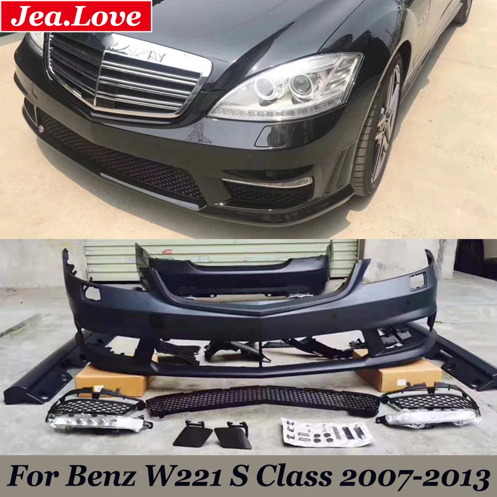 

S65 AMG Style Car Body Kit Unpainted PP Material Front and Rear Bumper Side Skirts Grills For Benz W221 S Class 2007-2013