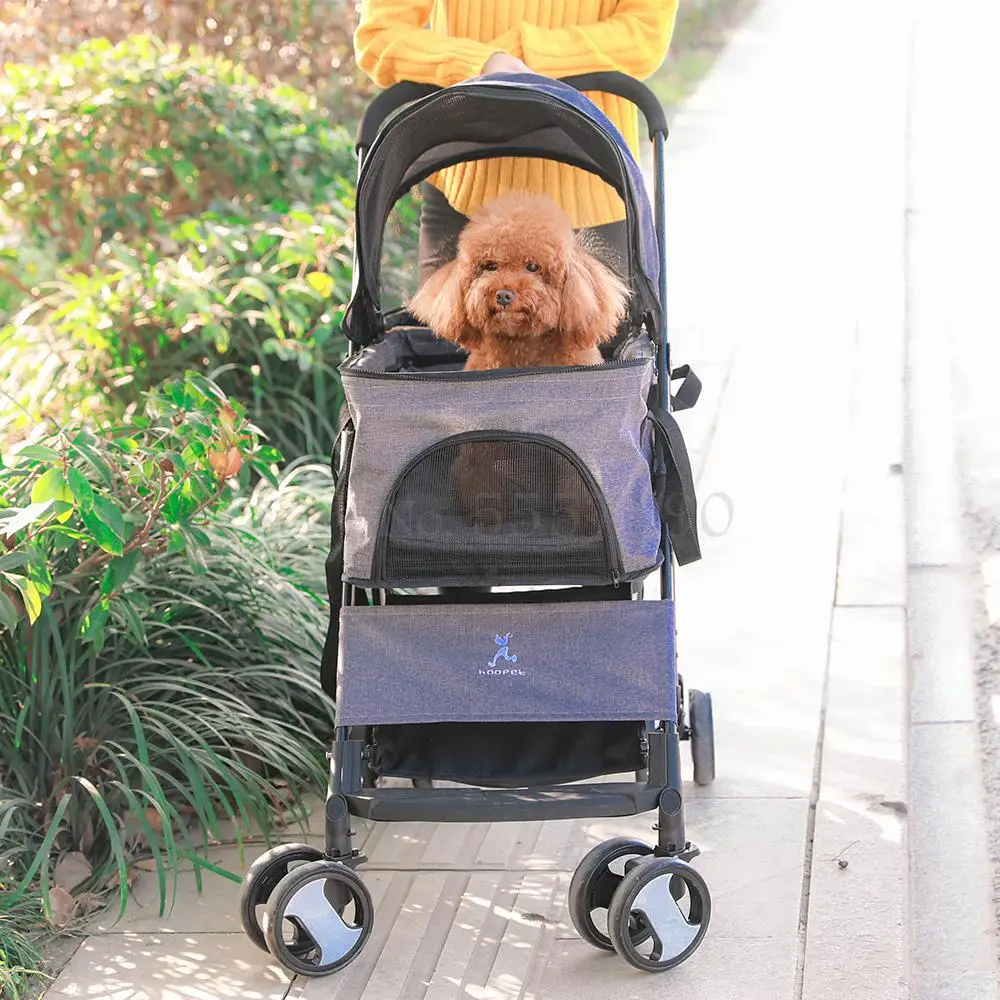 Pet stroller puppy dog out light cat folding trolley Teddy small baby supplies | Dog Carriers &amp Bags