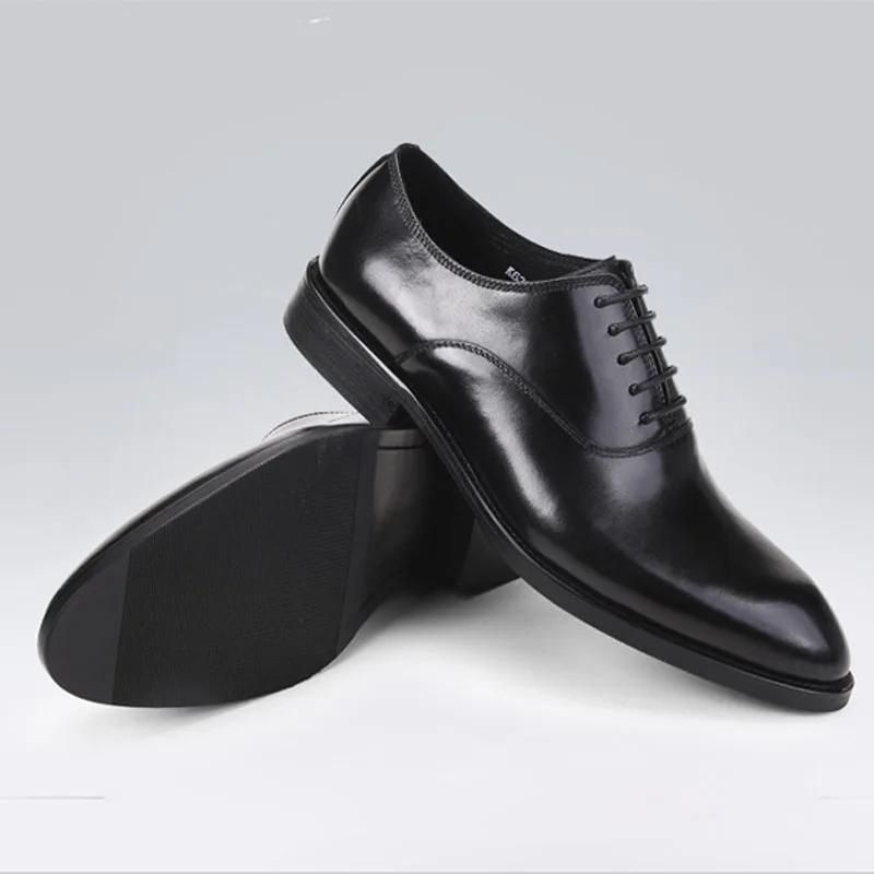 

Dress Shoes Men Business Genuine Leather Shoes Pointed Toe Hand Polished Wedding Shoes Lace Up Mens Formal Shoes Oxfords B146