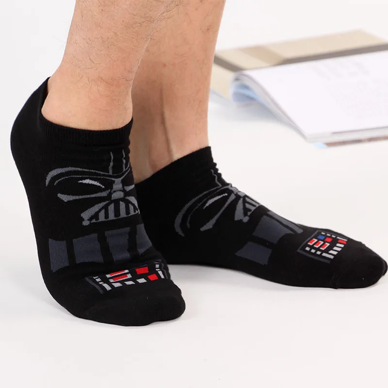 Звездные войны рыцарь мужские носки sox хлопок лодка поп Лето забавная Новинка черные компрессионные Лоферы носки chaussettes homme fantaisie