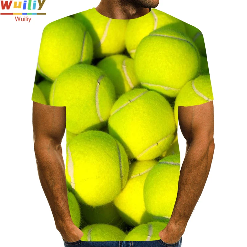 

Men's Tennis Ball T Shirt 3D Print Shirt Summer Graphic Tees Pattern Tops Sports T-shirts La Hip Hop Tshirt