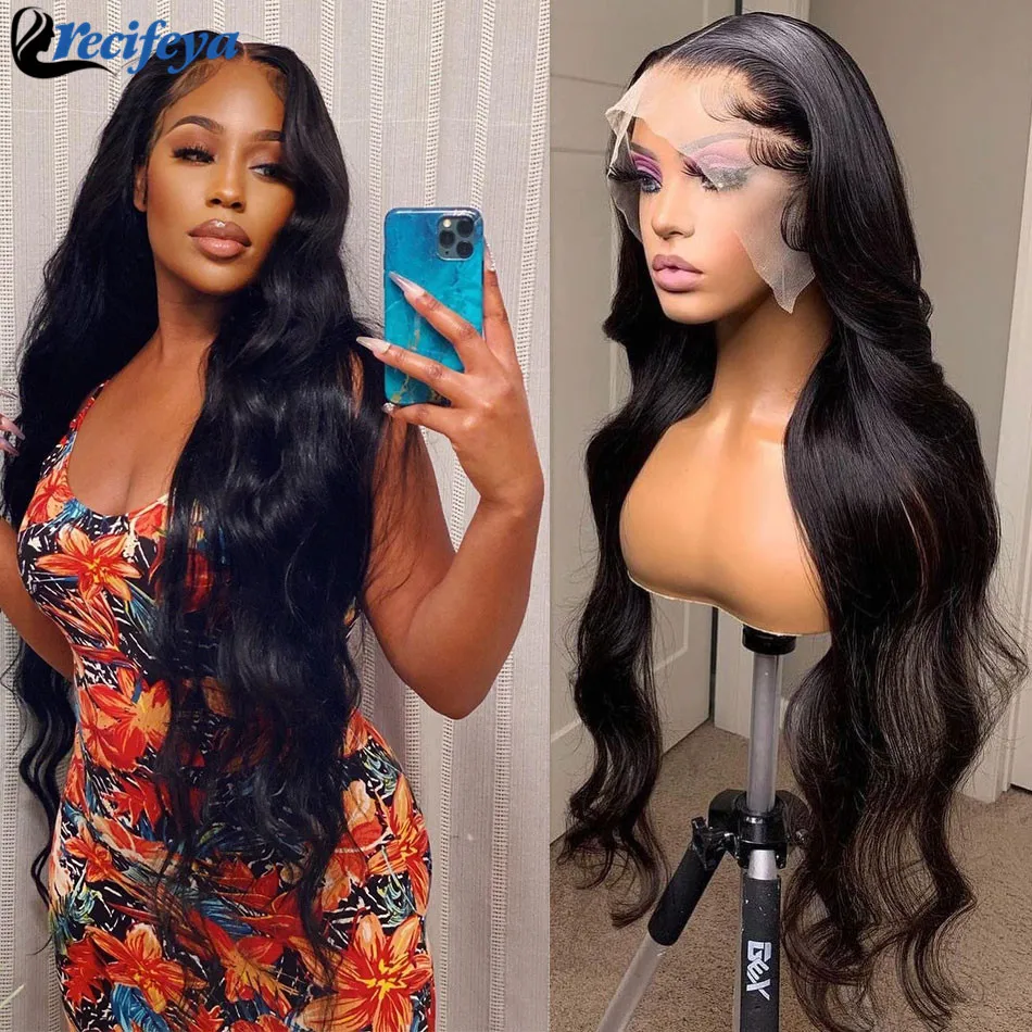 30 Inch Body Wave Lace Front Wig 13x4 Lace Frontal Human Hair Wigs for Black Women Peruvian Pre-plucked HD Body Wave Lace Wigs