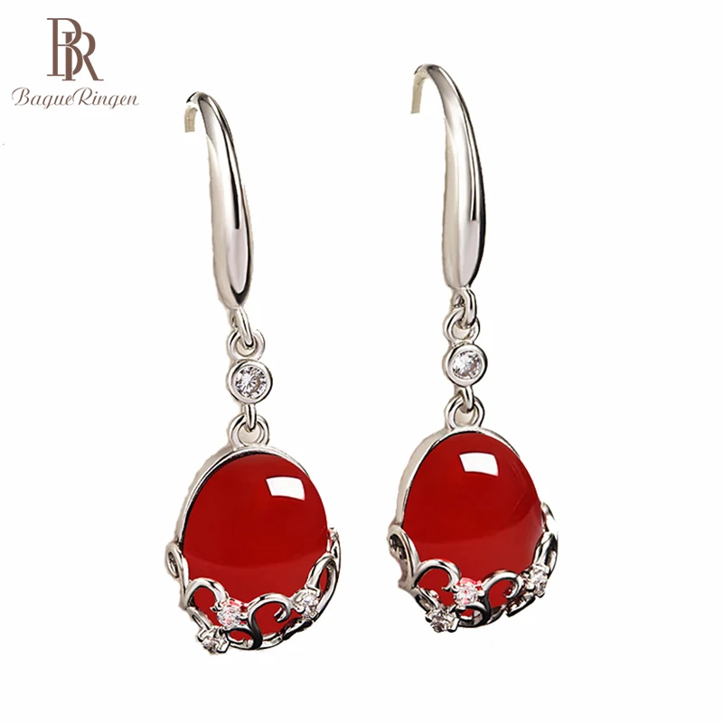 Bague Ringen Подвески Серебро 925 ювелирные изделия Длинные свисающие серьги для женщин