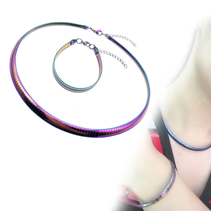 WIWI 2 шт./компл. 316L из нержавеющей стали многоцветный колье чокер Женская цепочка в