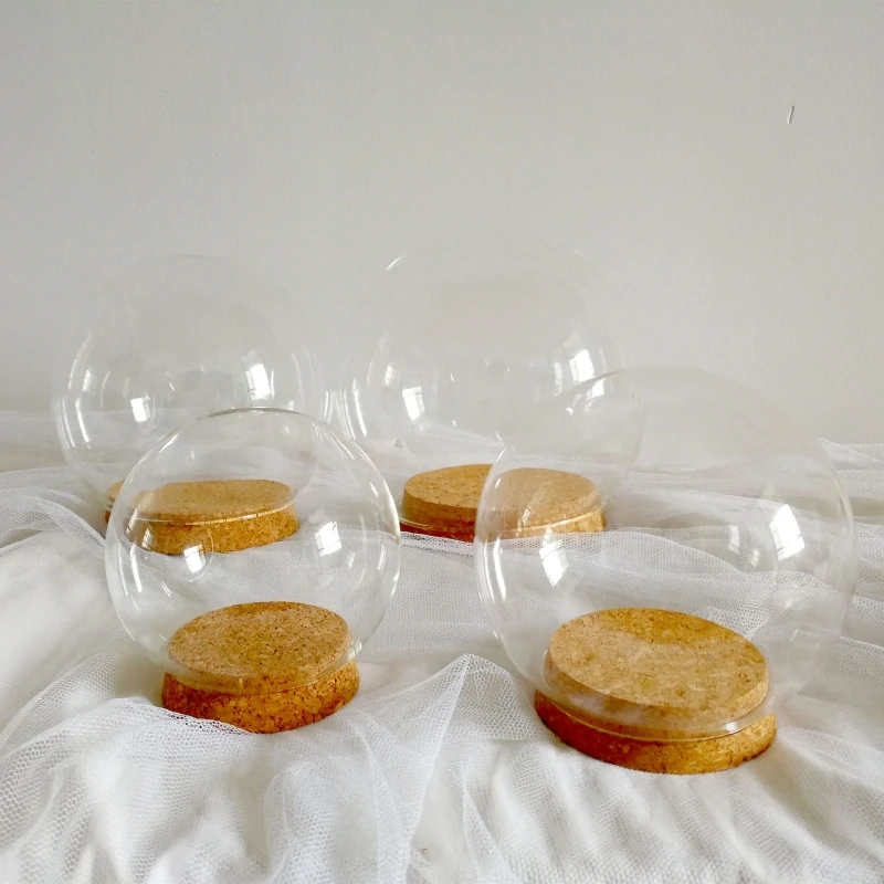 

Free Shipping 24sets/pack Diameter=20cm Cork Base Big Size Glass Dome Vase Friend Gift Creative Cover Home Wedding Decoration