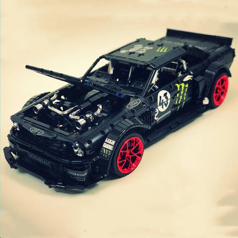 Новинка 1965 Ford Mustang Hoonicorn гоночное приспособление для автомобиля Technic MOC-22970 Совместимо с 20102 строительным блоком Кирпичи Детские игрушки подарок