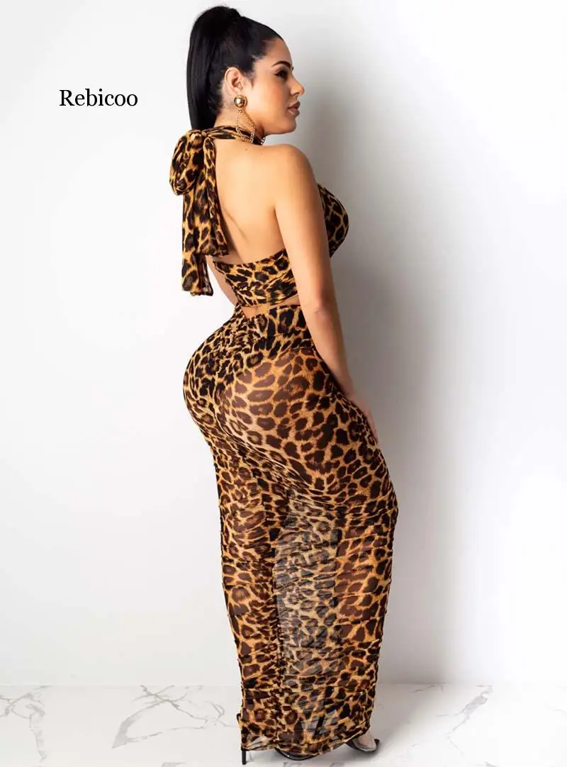 Комплект из двух предметов: топ с запахом и юбка рюшами принтом гепарда |