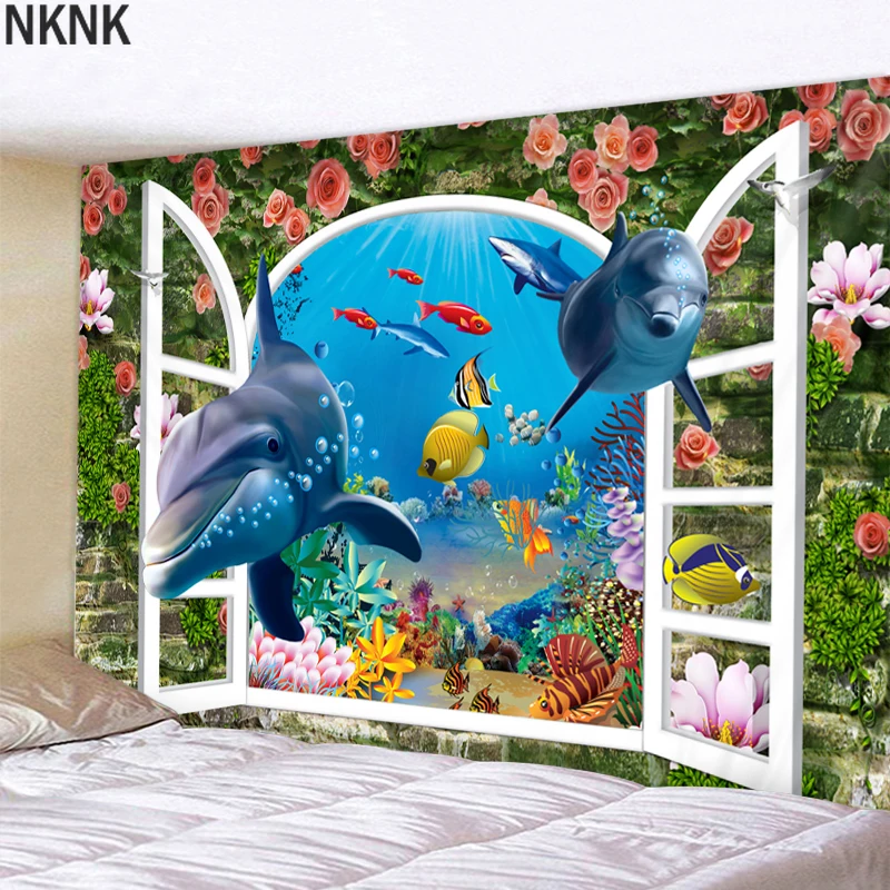 

Beach Outside The Window Printed Tapestry Cheap Hippie Wall Hanging Bohemian Wall Tapestries Mandala Wall Art Deco