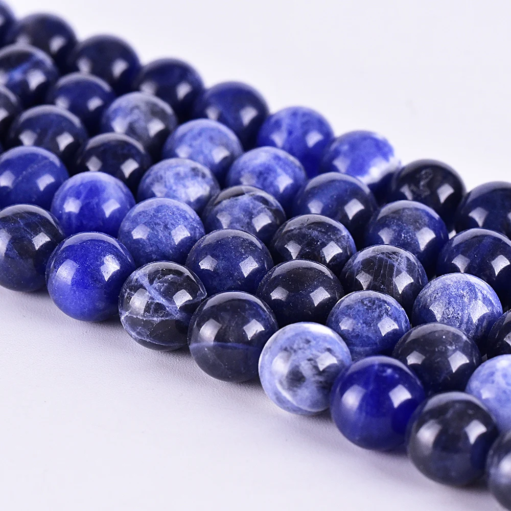 Asingeloo натуральный камень Sodalite бисер синий белый свободные бусины различных