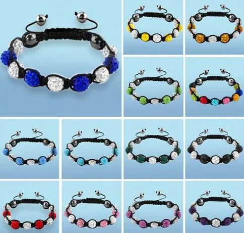 

mix black hr54e multicolor hotsale 10mm AB Clay Disco Ball Bracelets & Bangles Mixed Colours crystal