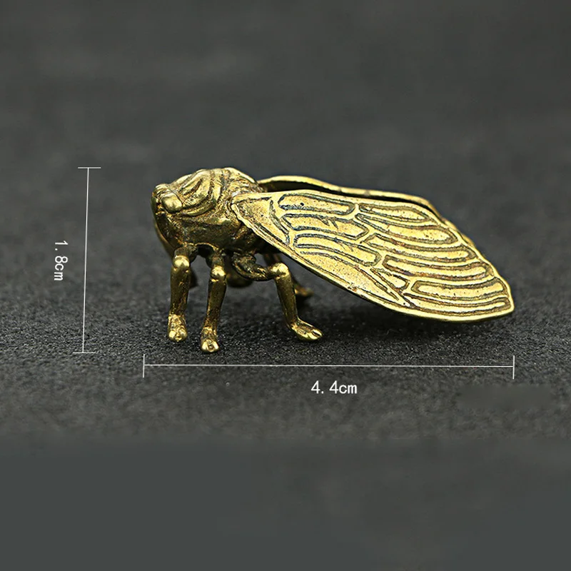 1* креативная фигурка ручной работы из чистой латуни Cicada, статуэтка животного, миниатюрная статуэтка, украшение для домашнего офиса