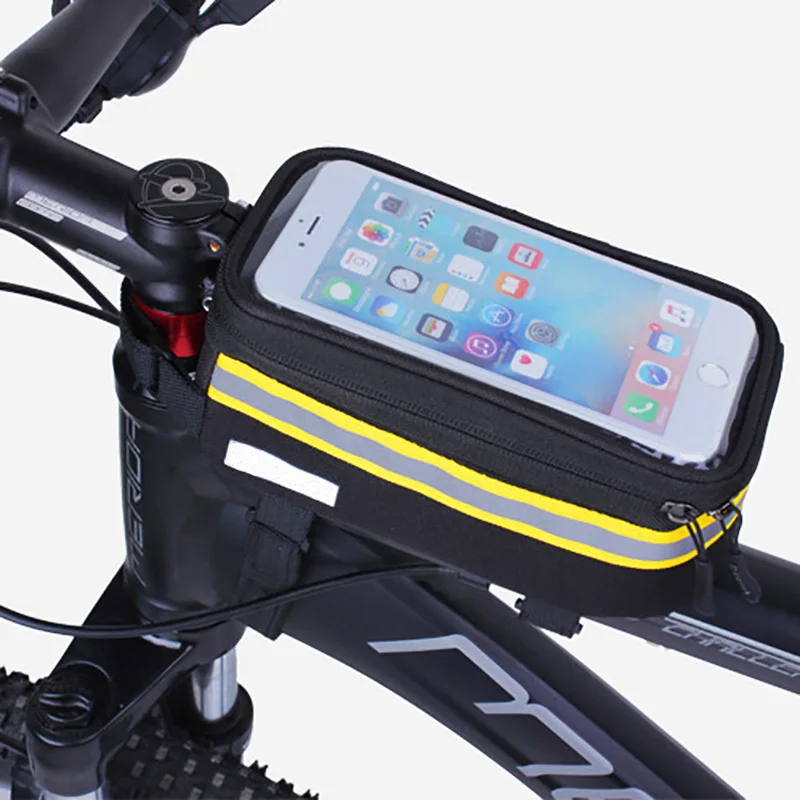 

Bicycle Bags Front Frame MTB Bike Bag Cycling Accessories Waterproof Screen Touch Top Tube Phone Bag Touch Screen Mobile Pack