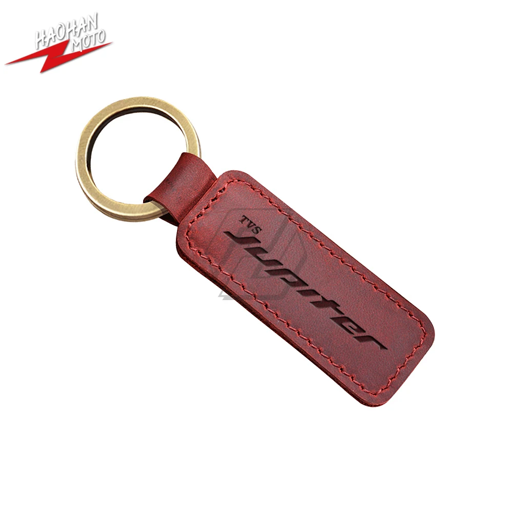 

For TVS Jupiter Scooter Motorcycle Cowhide Crazy Horse Skin Keychain Key Ring