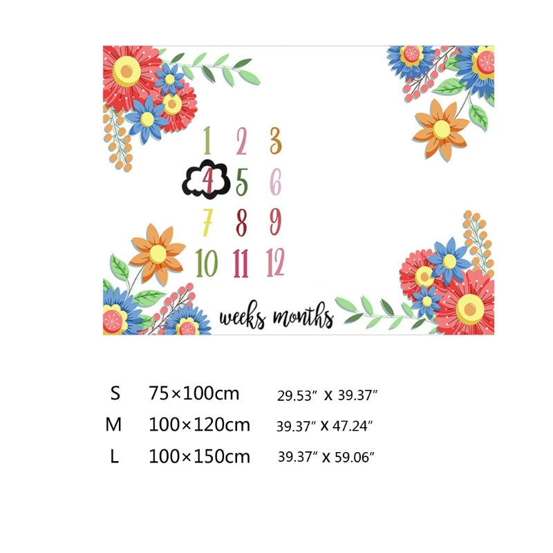 

Baby Milestone Photo Props Background Blankets Backdrop Cloth Calendar Photo