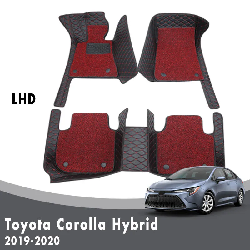 Роскошные двухслойные проволочные петли для Toyota Corolla Hybrid 2020 2019, автомобильные коврики, коврики, аксессуары для интерьера автомобиля, кожаны...