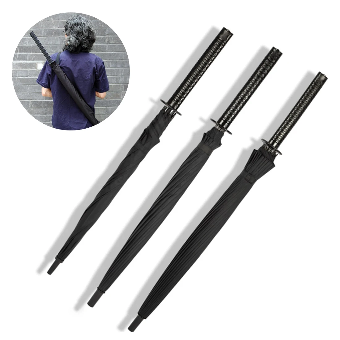 Ветрозащитный Зонт-самурайский меч от солнца и дождя зонт-ниндзя с прямой длинной ручкой ручной Полуавтоматический зонт 8K/16K/24K