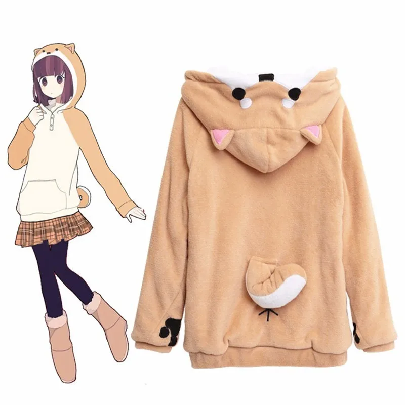 

Animal Lovely Muco ! Cosplay Hoodie Women Harajuku Kawaii Plush Hooded With Ears Cute Doge Muco Pullovers Hooded Home Clothes