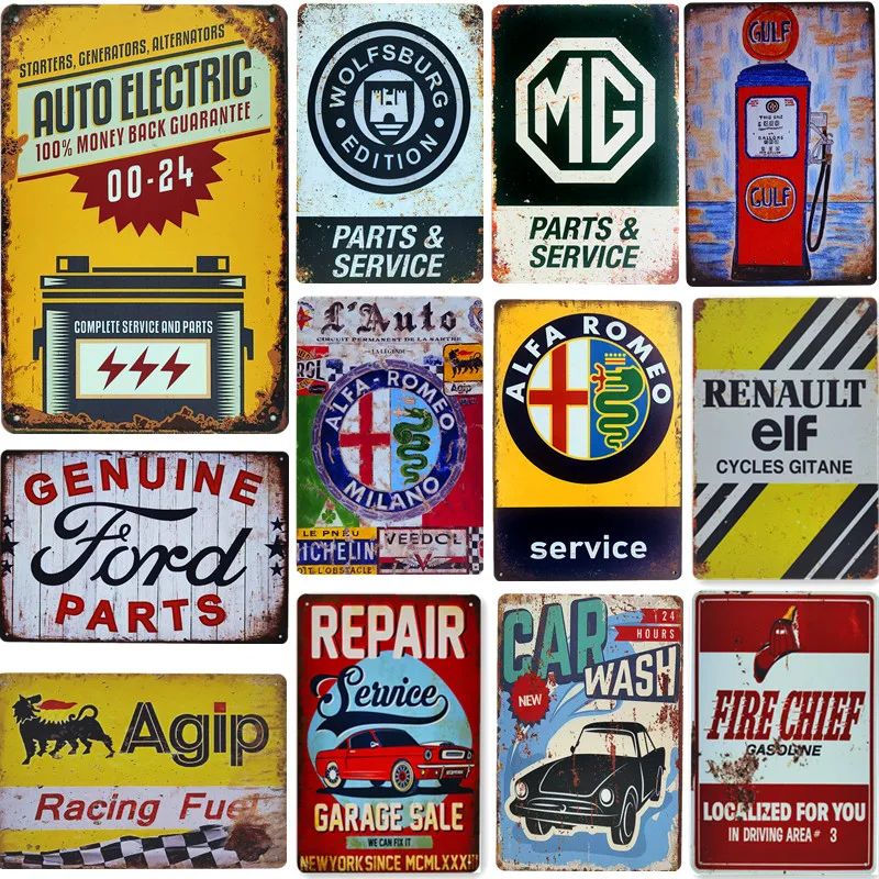 

Vintage Tin Metal Signs Plaque Gas &Oil Tool Rules Wall Decor Poster For Garage Plate Crafts Auto Service Station