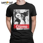 Новинка, футболка Bioworld Gremlins Gizmo, Мужская футболка из чистого хлопка с круглым вырезом, футболка с изображением монстра гремлина, 80s