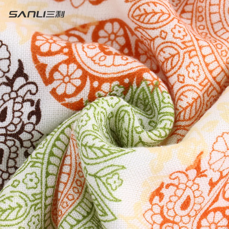 

Sanli Towel Summer 34*76 Misty Rain Sky Blue 108G Gauze Printing Towel Recycled Cellulose Base Fiber Towel