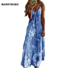 Платье женское с V-образным вырезом и открытой спиной, повседневный пляжный длинный сарафан в богемном стиле, с цветочным принтом, размера плюс, 5XL, лето 2020