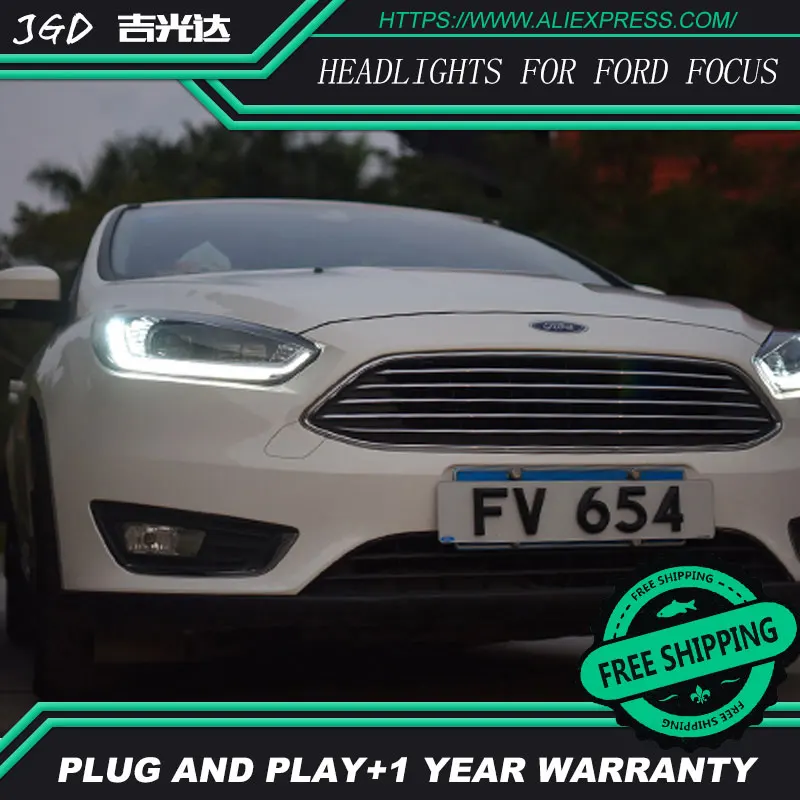 Автомобильный Стайлинг Головной фонарь чехол для Ford Focus фары LED фара DRL H7 D2H Hid