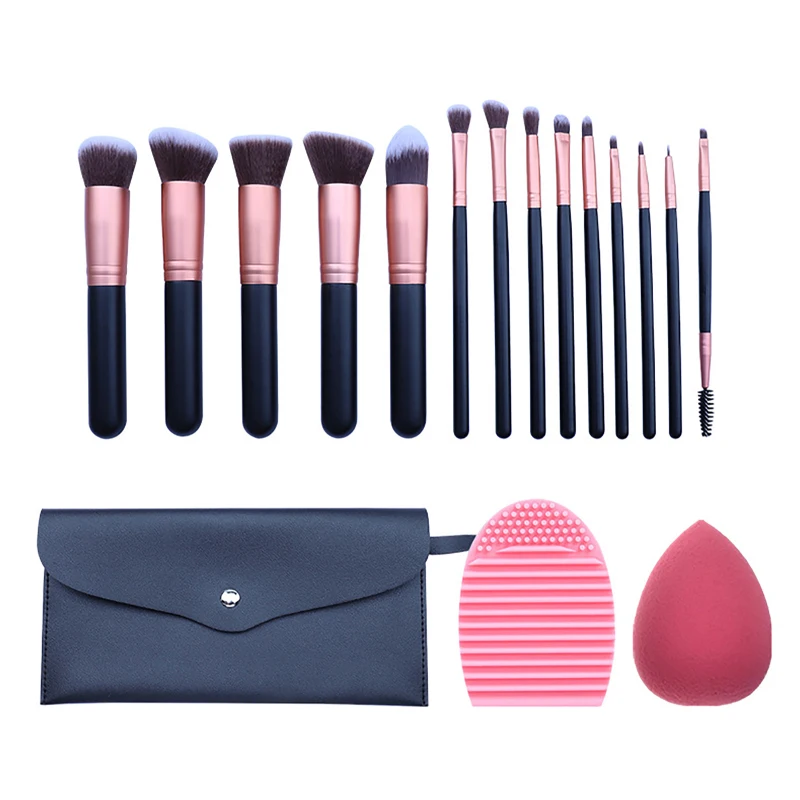 

Набор кистей для макияжа розового и золотого цвета, 14 дюймов