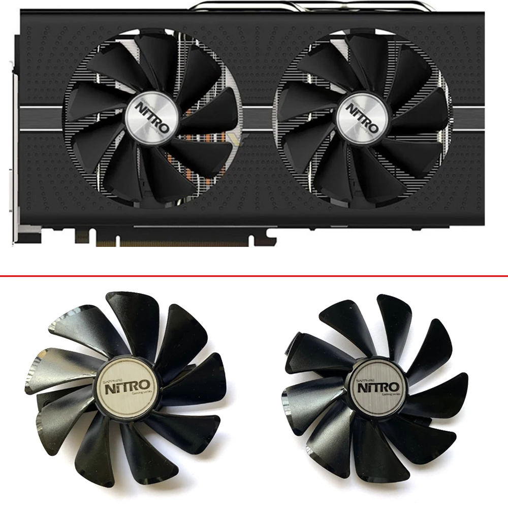 2 шт., кулеры CF1015H12D FD10015M12D для Sapphire RX470 RX590 RX580 RX480 RX570 NITRO SpecialEdition, вентилятор 100 мм