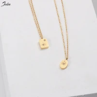 joolim jewelry pvd gold finish fashionable hexagram pendant necklace stylish stainless steel necklace