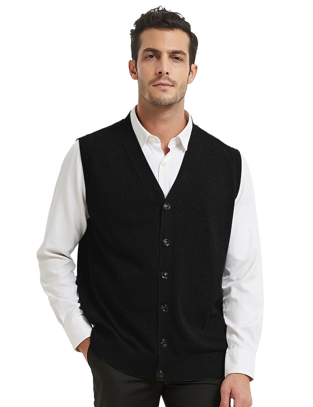 

Sweater Vest Men Soft Warm Lightweight Comfortable Solid Knitted Lightweight Thermal Cardigan For Wniter