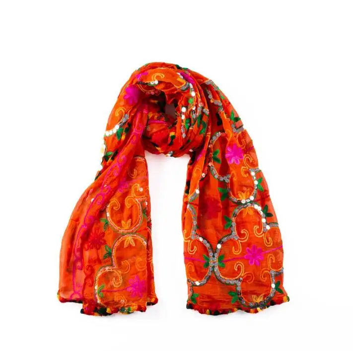 3 цвета индийский сари этнический стиль Женский шарф на весенне летний сезон