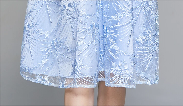 

2021 New Fashion Designer Summer Mesh Midi Dress Women Short Sleeve Flowers Embroidery Vintage Party Dresses Robe