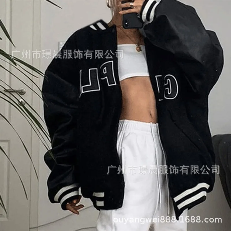 

Spring Coat Women Fall Jackets Basic Sweatshirts Streetwear Abrigos Mujer Invierno Plus Size Hoodies Baseball Uniform Jacket