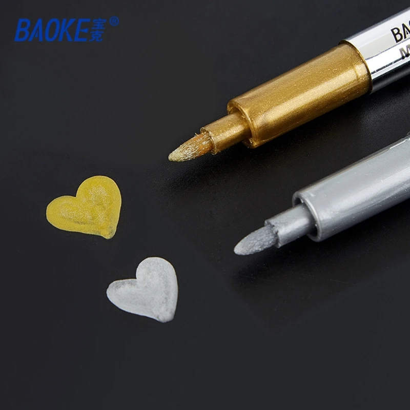 

12Pcs Gold Silver Epoxy Resin Drawing Pen Graffiti Point Pen Marker Acrylic Paint Highlights Metallic Permanent Markers