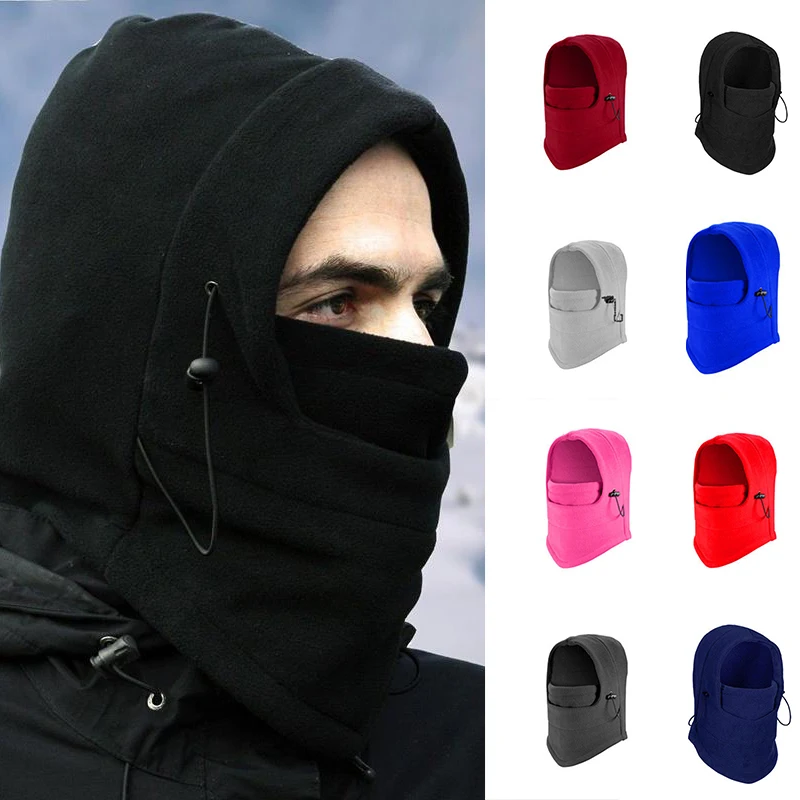 

2021 New Warm Cap Winter Men Women Hats Waterproof Thermal Fleece Balaclava Hat Hooded Neck Warmer Hiking Scarves
