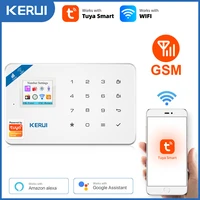 kerui w181 control panel tuya wifi gsm home burglar security alarm system door window sensor motion detector fire protection