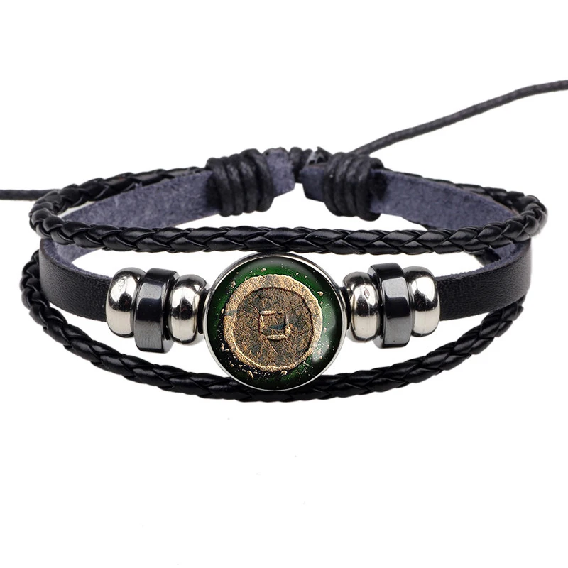 Avatar: The Last Airbender Fire Nation Logo Black Leather Bracelet Anime Jewelry Aang Prince Zuko Cosplay Accessories|Гибкие браслеты|