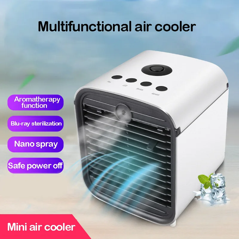 

Портативный мини-воздухоохладитель с USB-зарядкой, многофункциональный настольный бесшумный очиститель воздуха с ароматическим распылител...
