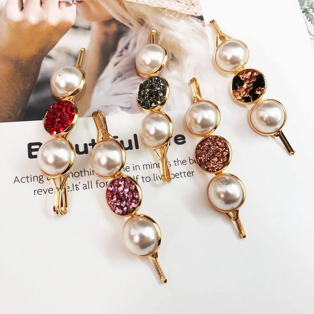 1 шт. Модный корейский стиль сверла жемчужина неправильная ацетат челка клип