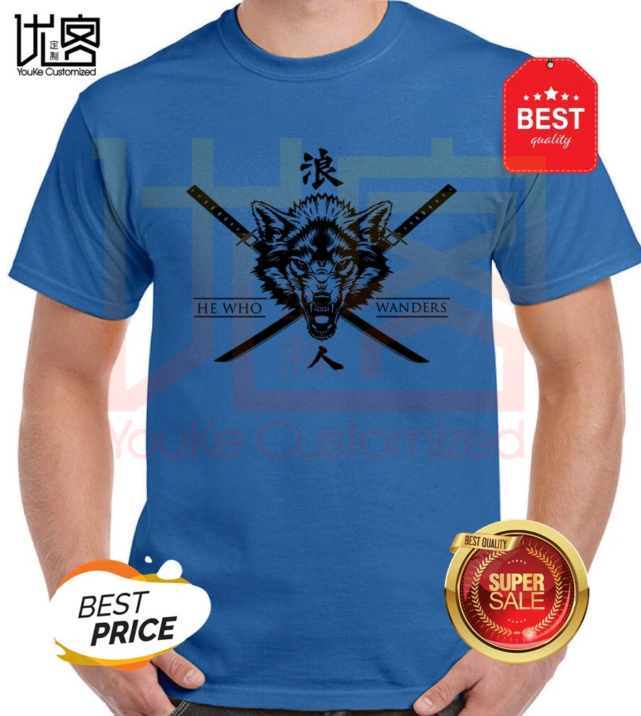 Футболка Ronin Samurai he who wanders уличная одежда для мужчин и женщин топы из 100% хлопка с