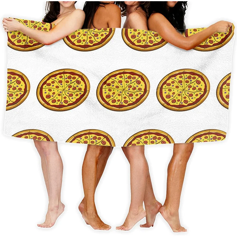 

Delicious pizza bath towels, 30"X50" pool, spa and gym towels, quick-drying towels 100% microfiber