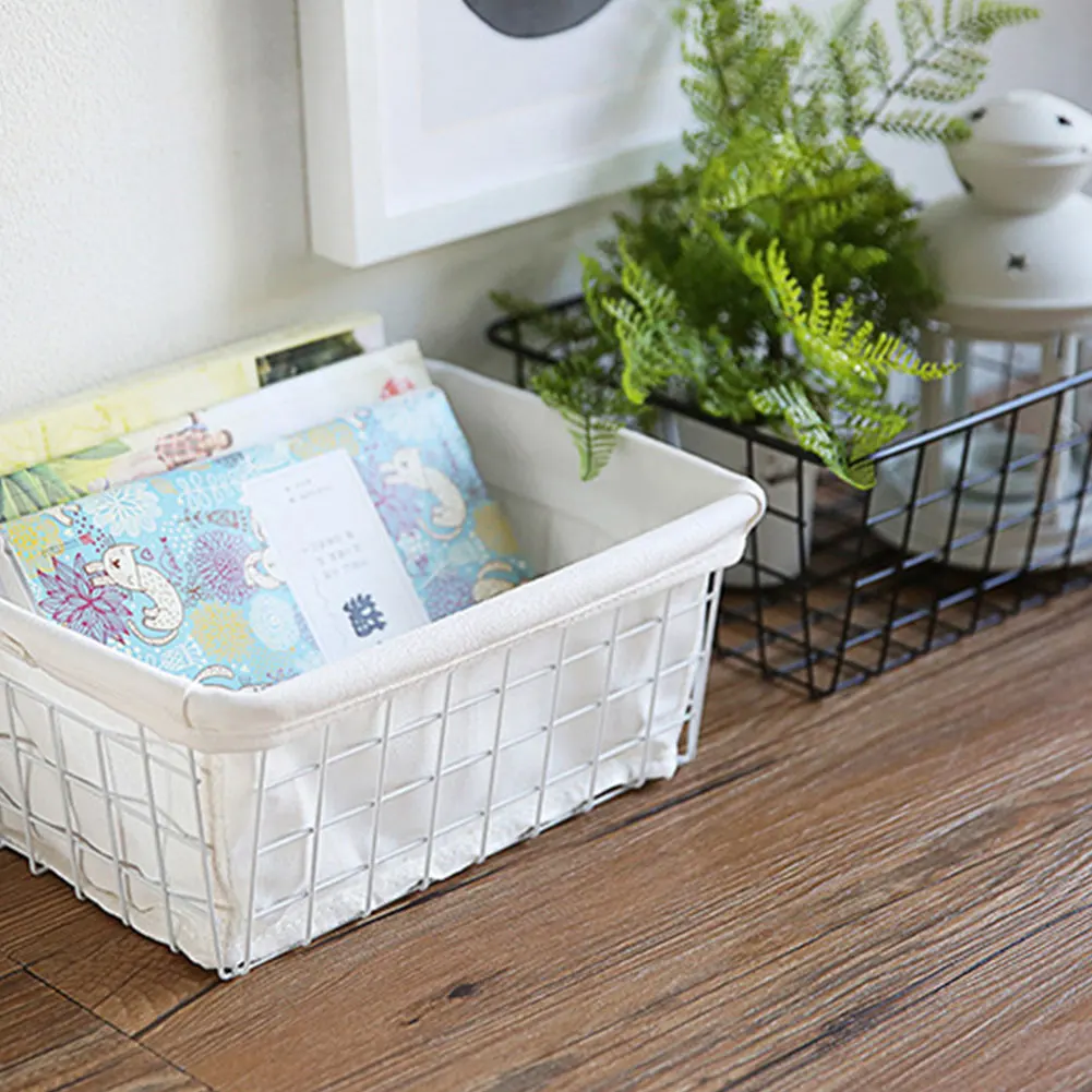 

Ion Storage Basket Art Wrought Storage Basket Desktop Bathroom Organizer Holder Home Sundries Container panier de rangementr