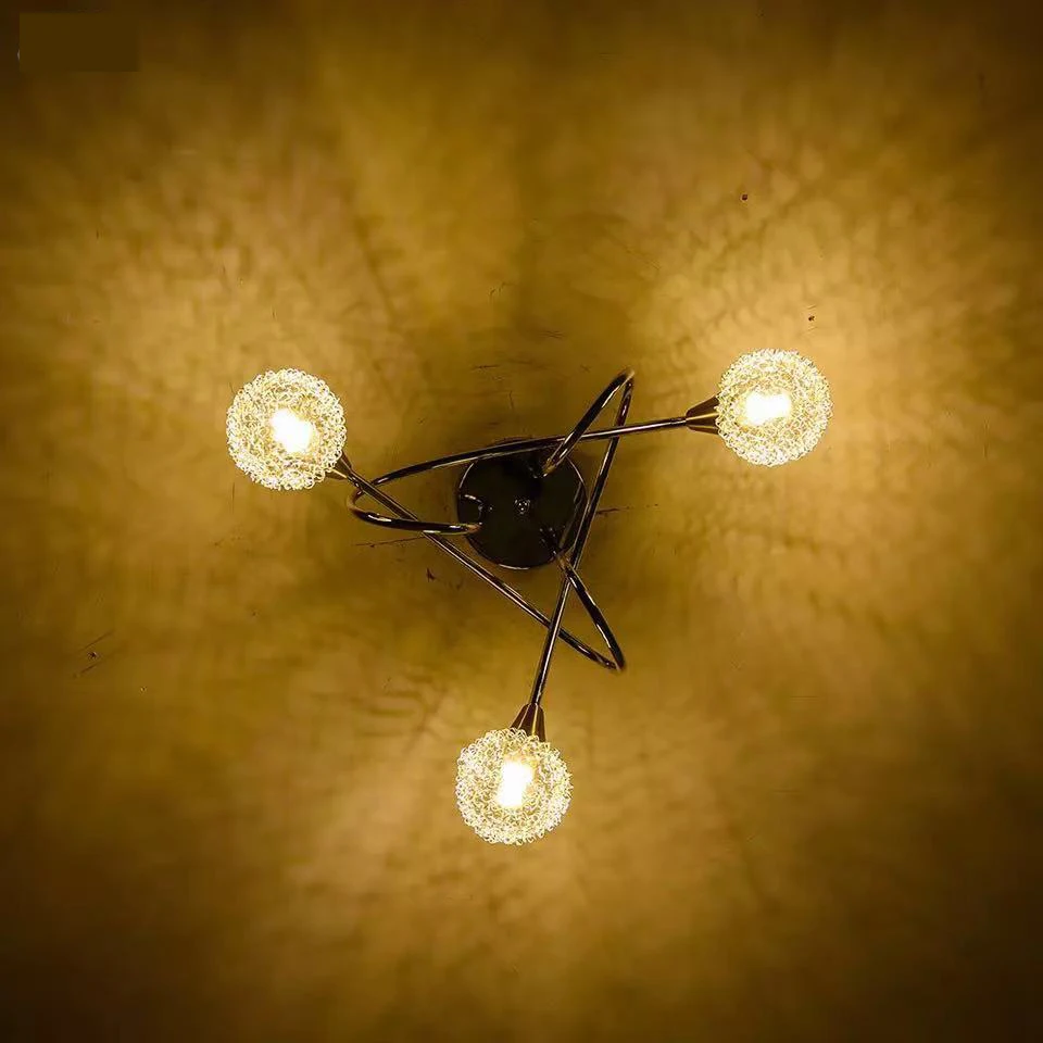 Современный светодиодный потолочный светильник Хрустальный Железный обеденный